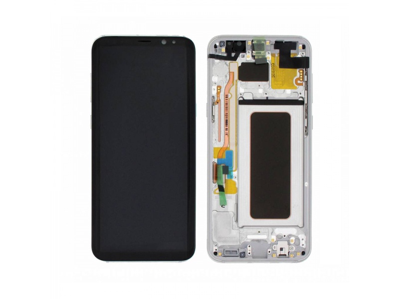 LCD + dotyk + rámček pre Samsung Galaxy S8 +, silver (Service Pack)