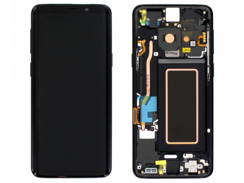 LCD + dotyk + rámček pre Samsung Galaxy S9, black (Service Pack)