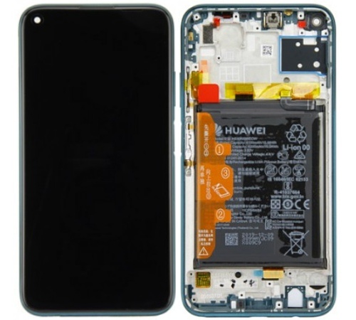 LCD + dotyk + rámček + batéria pre Huawei P40 Lite, crush green (Service Pack)