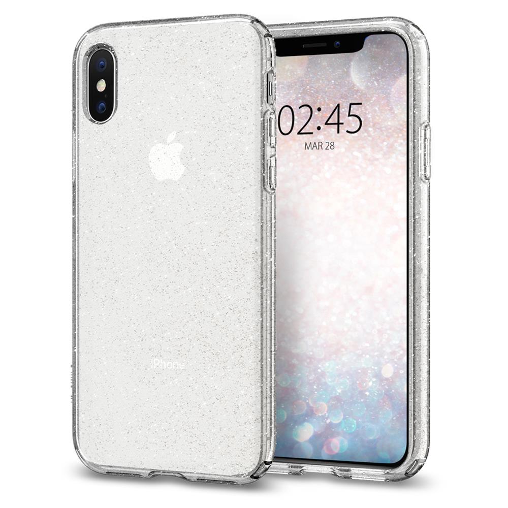 Ochranný kryt Spigen Liquid Crystal Glitter pro Apple iPhone XS/X, krystalová