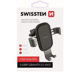 Univerzálny držiak do auta SWISSTEN S-GRIP GRAVITY G1-AV3, čierna