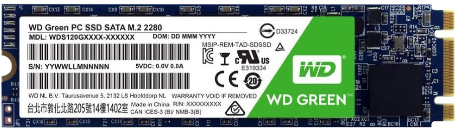 WD GREEN SSD 3D NAND WDS480G2G0B 480GB M.2, (R:540, W:465MB/s) 