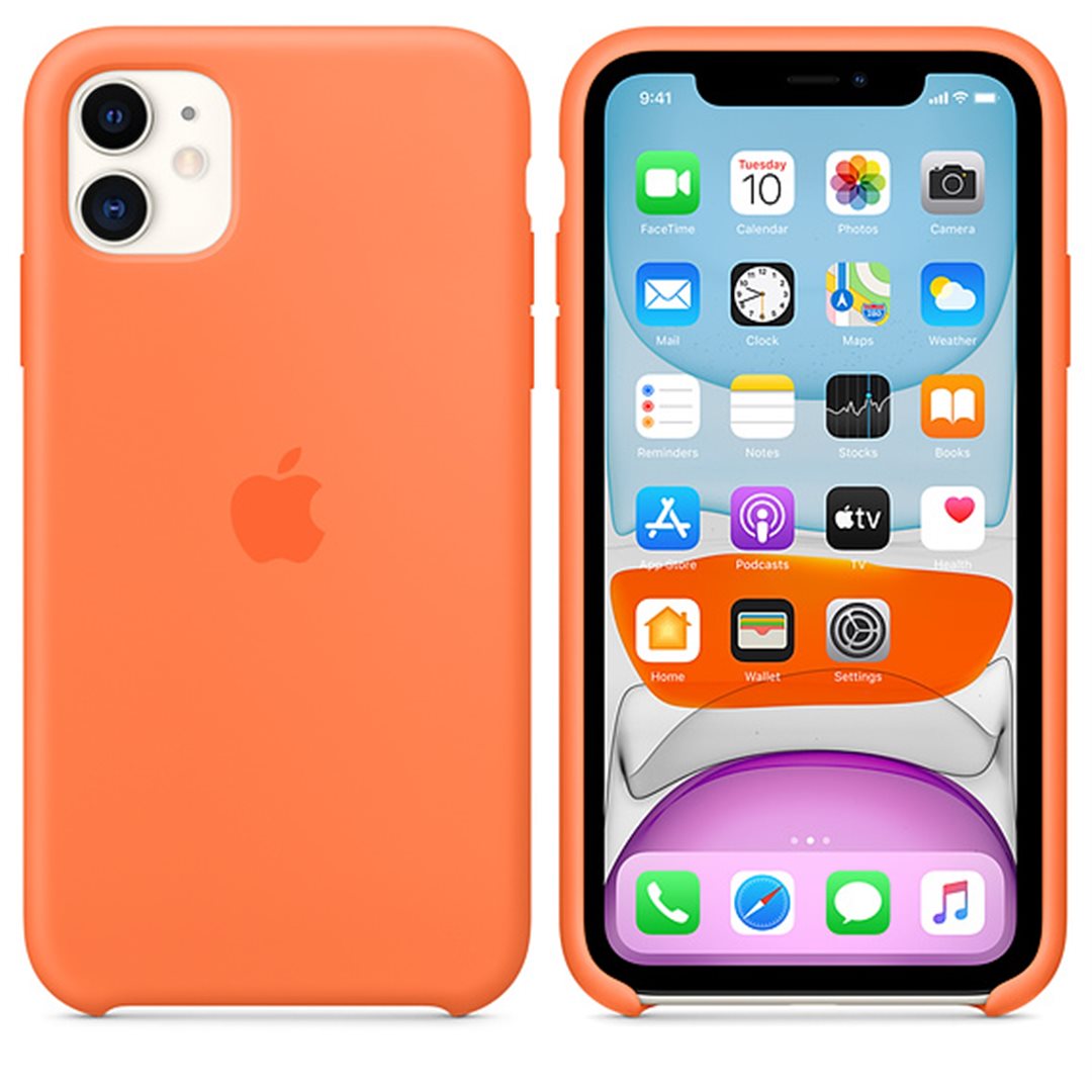 Ochranný kryt Silicone Case pro Apple iPhone 11 Pro, oranžová