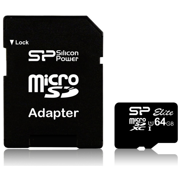 Pamäťová karta Silicon Power microSDXC UHS-1, 64GB + adaptér SD