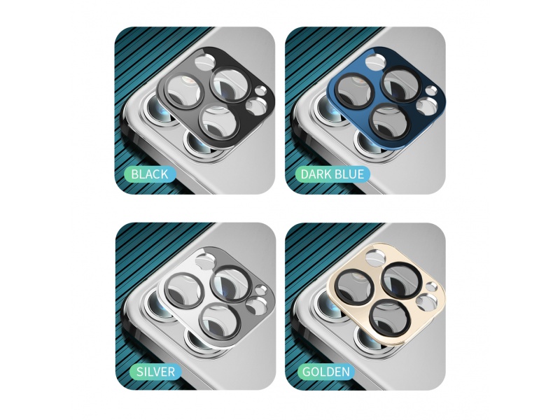 Ochranné sklíčko na oko fotoaparátu Coteetci Aluminium pro Apple iPhone 12 Pro Max 6.7, stříbrná