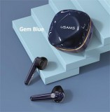 USAMS SD TWS Dual Stereo Wireless Headset BT 5.0 Gem Blue