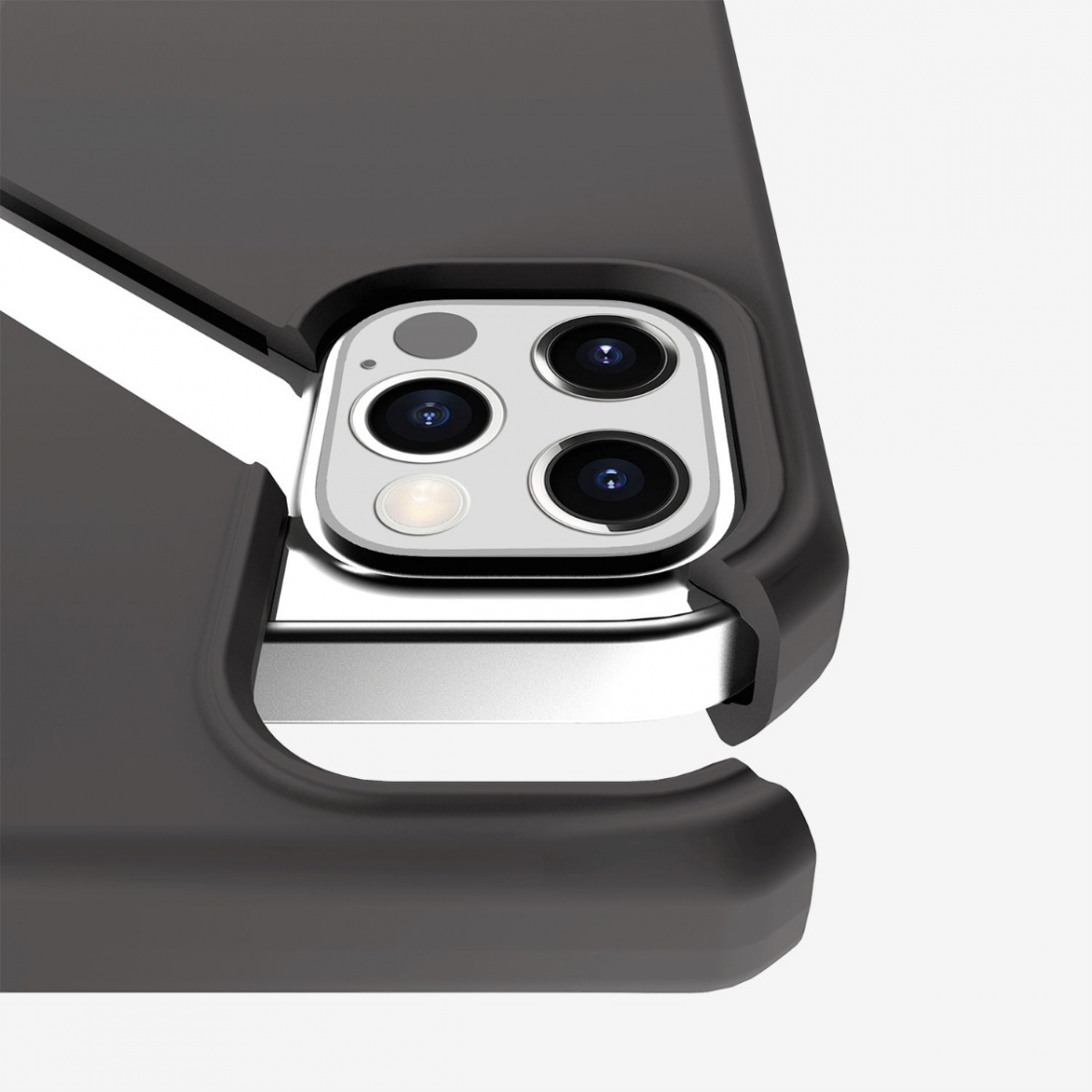 Odolné pouzdro ITSKINS Hybrid Silk 3m pro Apple iPhone 12 Mini, šedá