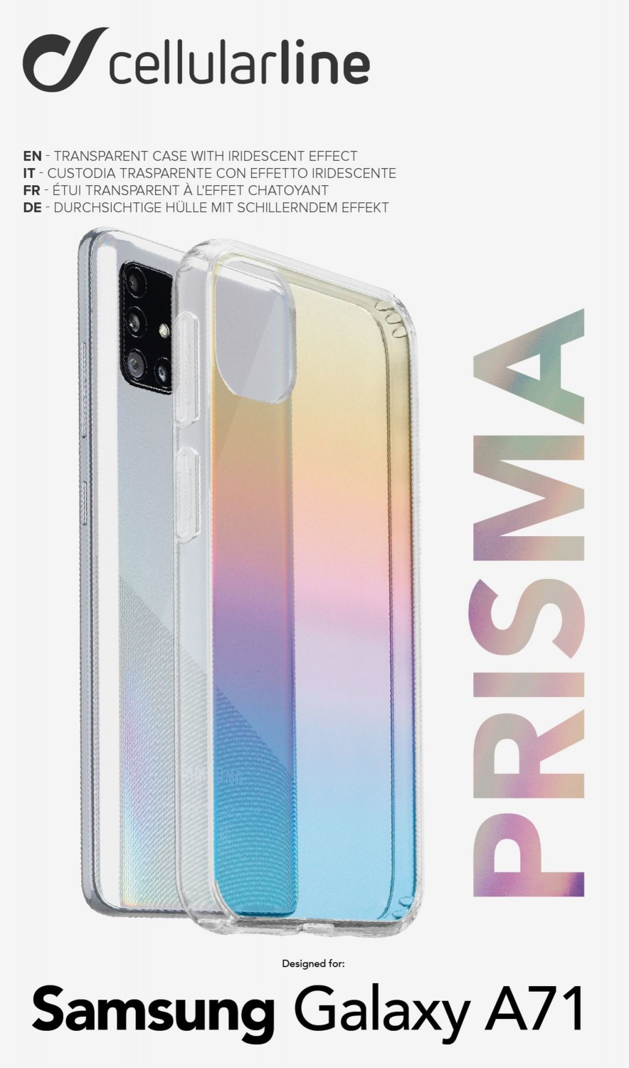 Cellularline Prisma duhový kryt Samsung Galaxy A71, polotransparentní