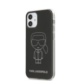 Karl Lagerfeld Metallic Iconic Outline kryt KLHCP12SPCUMIKBK Apple iPhone 12 mini black
