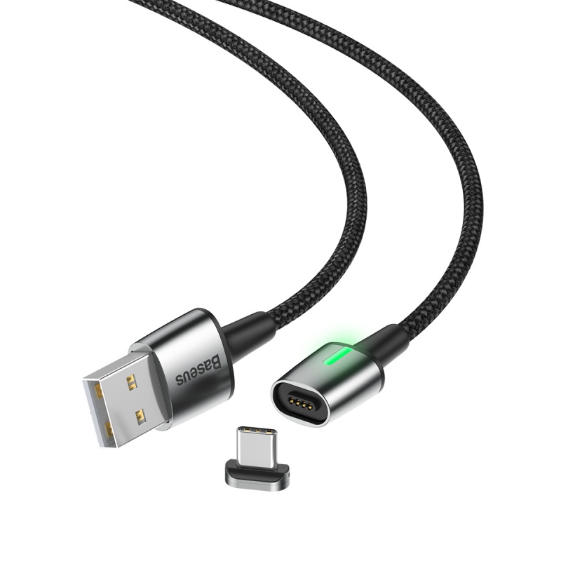 Datový kabel Baseus Zinc Magnetic Cable USB For Type-C, 3A, 1M, černá