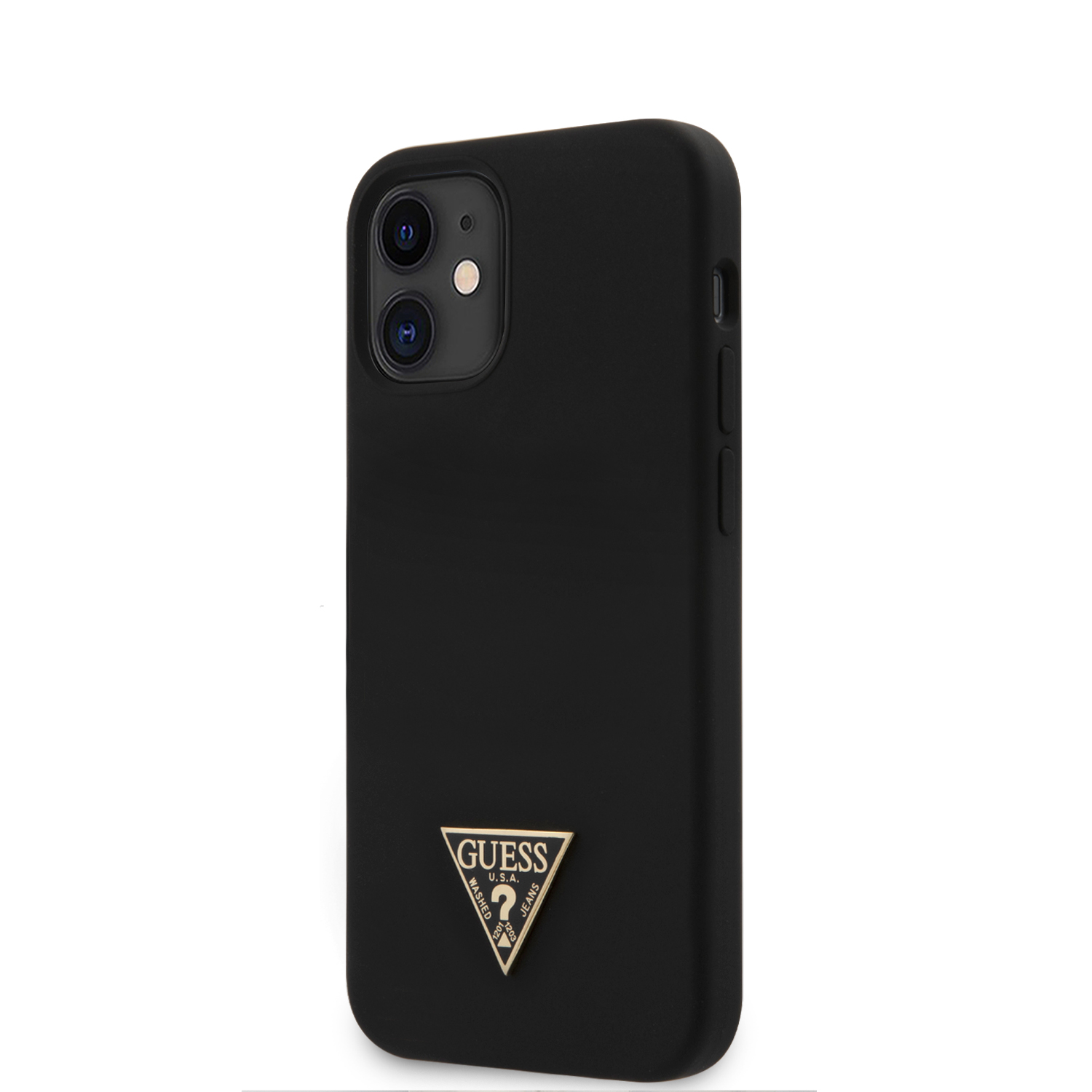 Guess Metal Triangle silikonový kryt GUHCP12SLSTMBK Apple iPhone 12 mini black