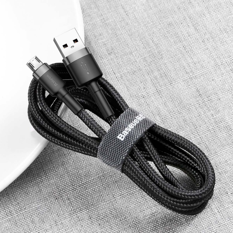 Datový kabel Baseus Cafule Cable Micro USB 1.5A, 2M, šedá-černá