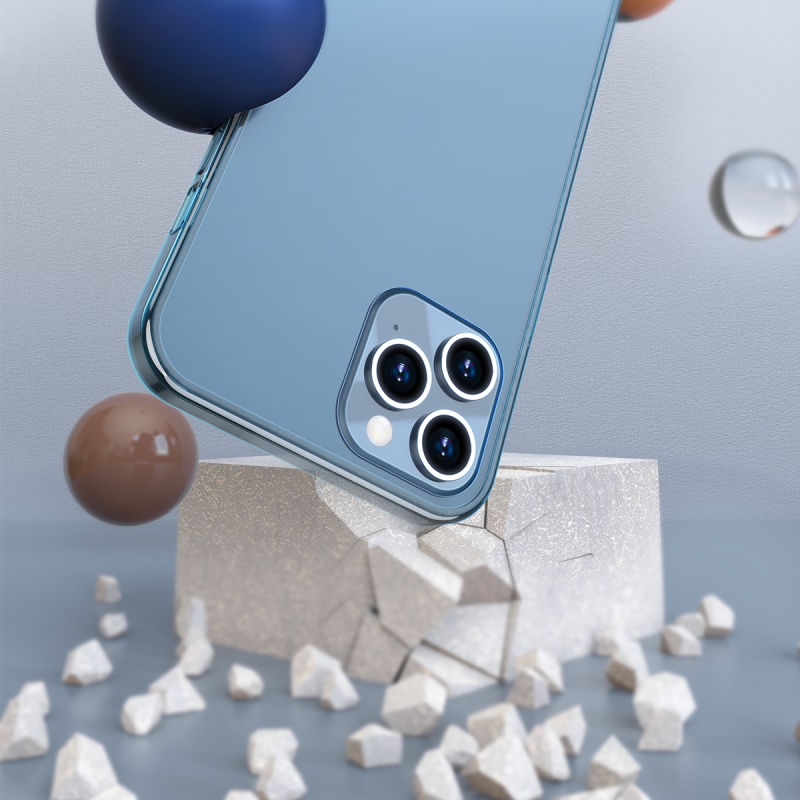Ochranné pouzdro Baseus Frosted Glass Protective Case pro Apple iPhone 12 Pro Max, transparentní modrá