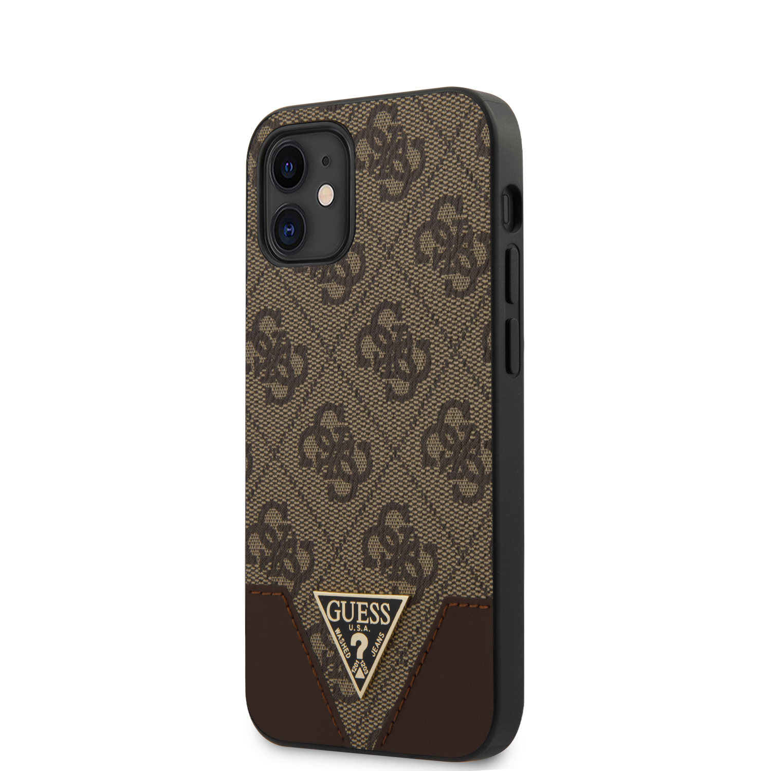 Guess 4G Triangle zadní kryt GUHCP12SPU4GHBR Apple iPhone 12 mini brown