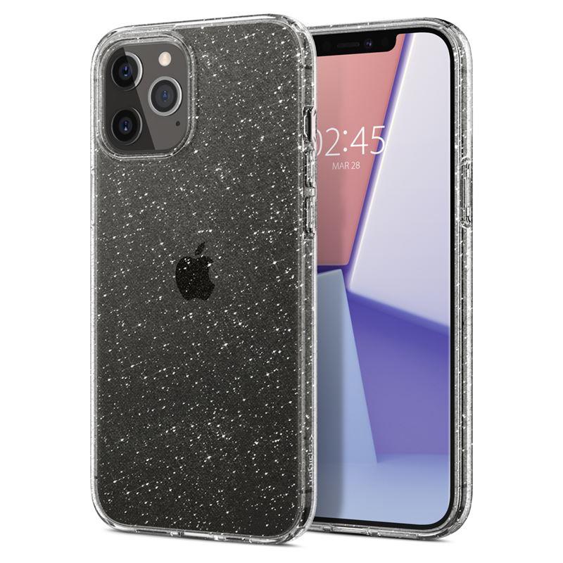 Ochranný kryt Spigen Liquid Crystal Glitter pro Apple iPhone 12 Pro Max, transparentní