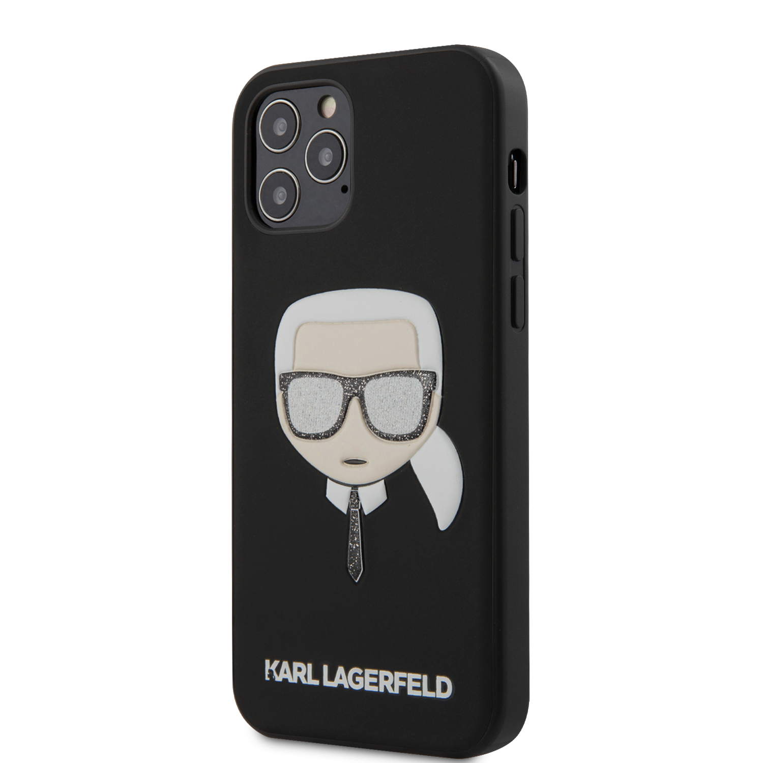 Karl Lagerfeld Glitter Head zadní kryt KLHCP12LGLBK Apple iPhone 12 Pro Max black