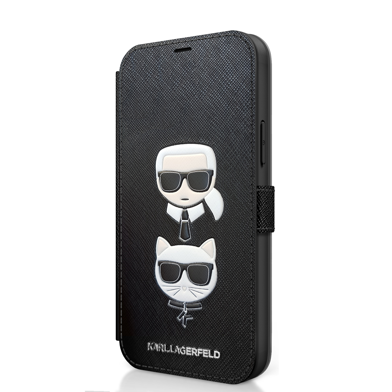 Karl Lagerfeld Saffiano K&C flipové pouzdro KLFLBKP12MSAKICKCBK Apple iPhone 12/12 Pro black
