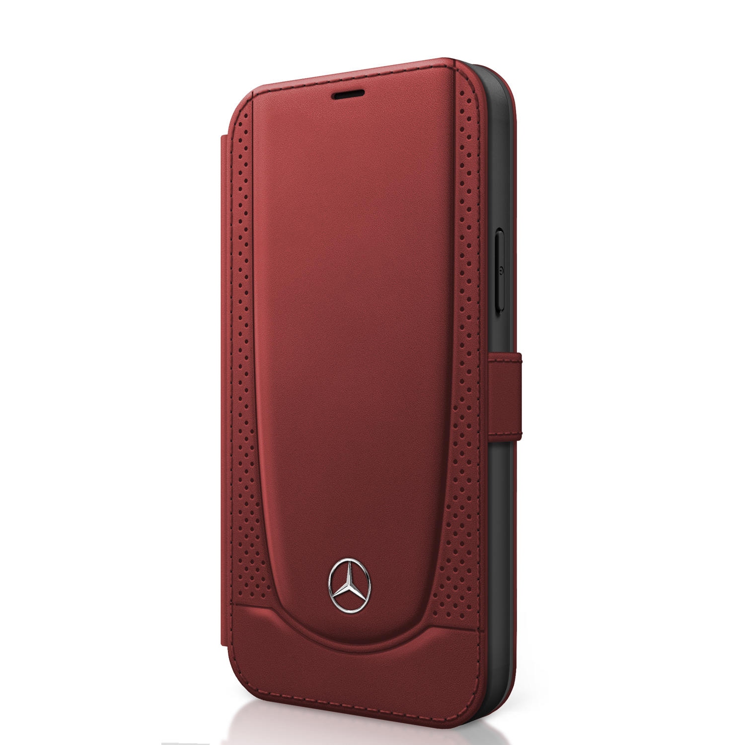 Mercedes Perforated flipové pouzdro MEFLBKP12LARMRE Apple iPhone 12 Pro Max red