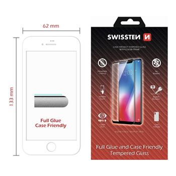 Tvrzené sklo Swissten Full Glue, Color Frame, Case Friendly pro Apple iPhone 12 Pro Max, černá