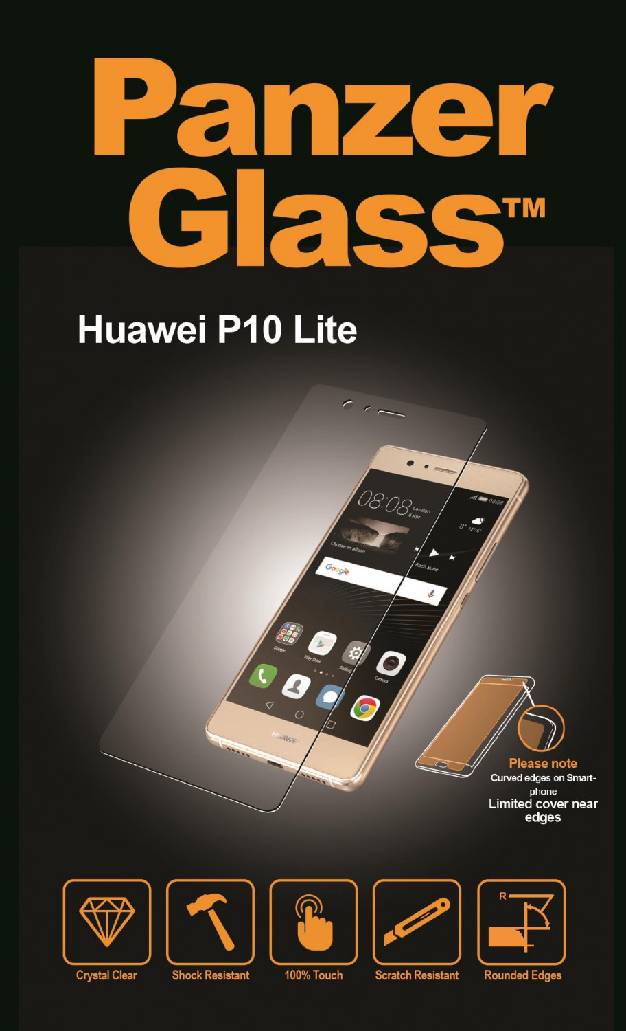 Ochranné sklo displeje PanzerGlass Edge to Edge pro Huawei P10 Lite, čirá