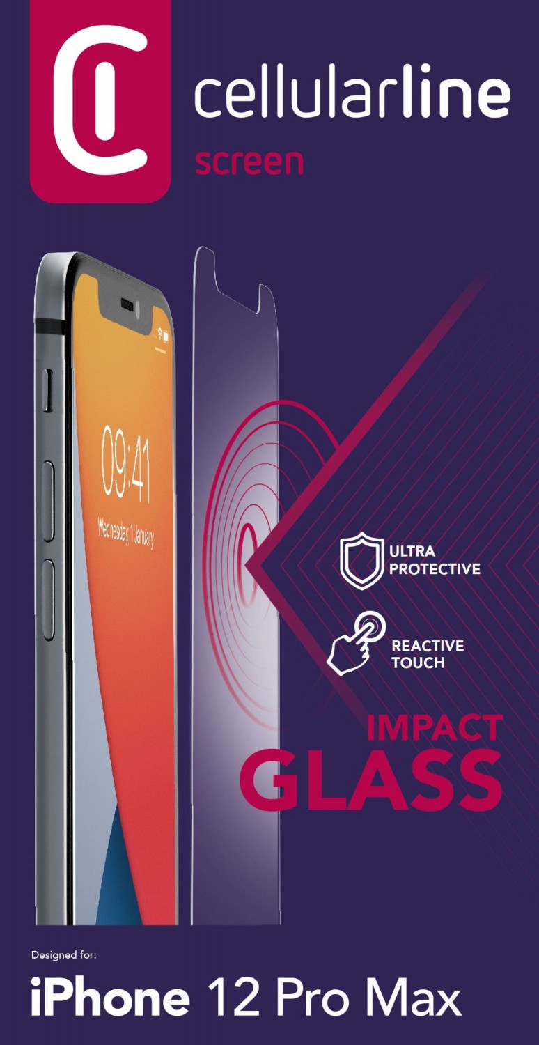 Tvrzené sklo Cellularline Second Glass Ultra Apple iPhone 12 Pro Max