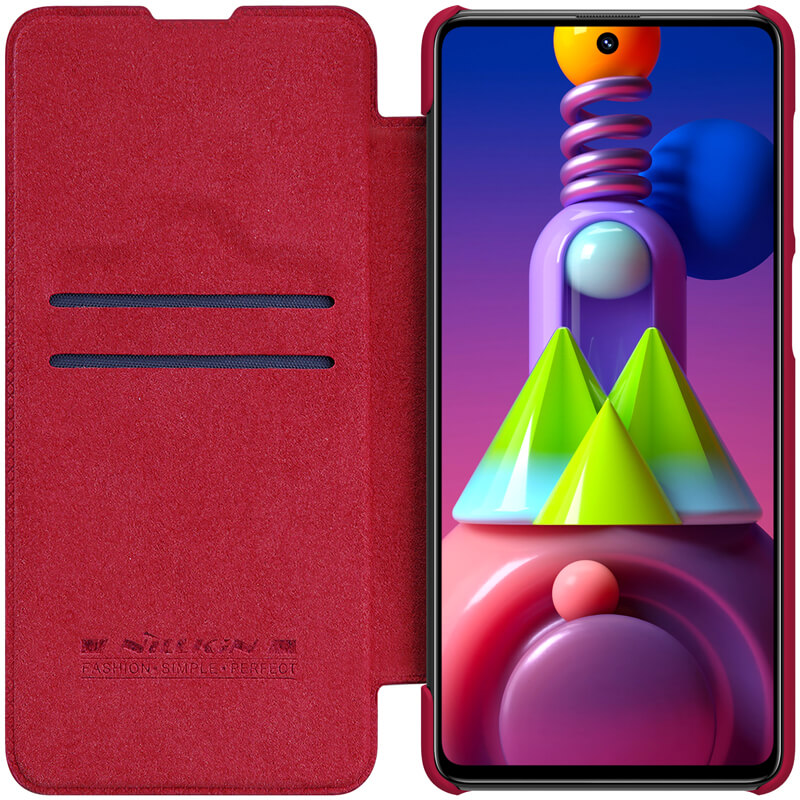 Nillkin Qin flipové pouzdro, obal, kryt pro Samsung Galaxy M51 red