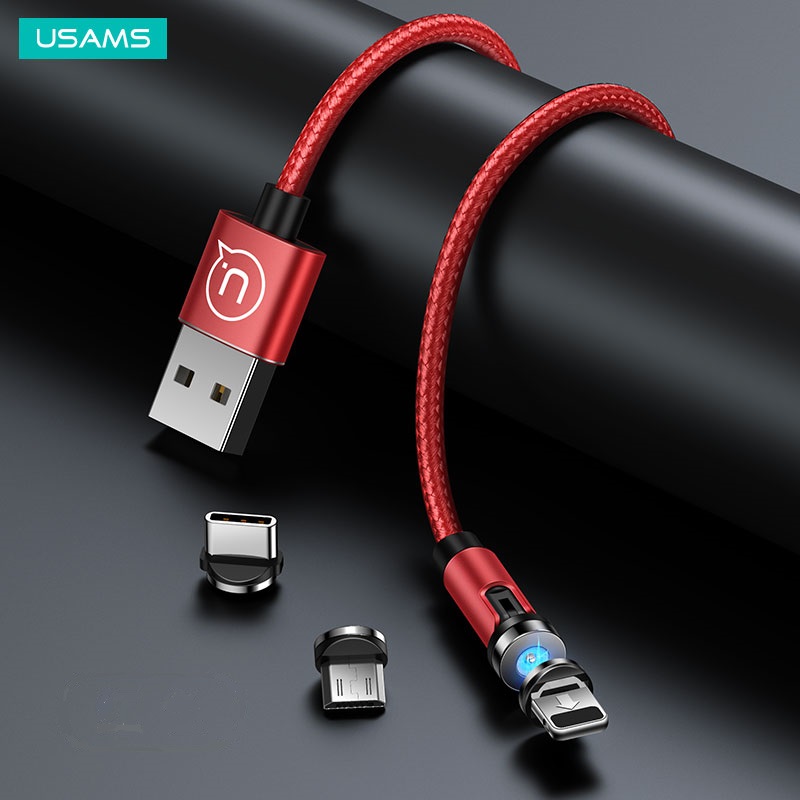 Type-C kabel USAMS US-SJ473 U59 s otočnou magnetickou koncovkou 1m red