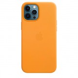 Apple kožený kryt, pouzdro, obal s MagSafe Apple iPhone 12 Pro Max calif poppy