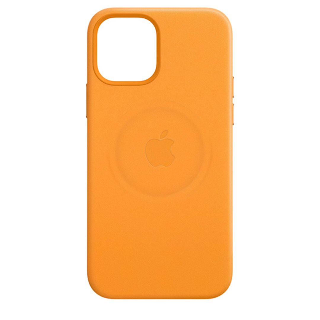 Apple kožený kryt, pouzdro, obal s MagSafe Apple iPhone 12/12 Pro calif poppy