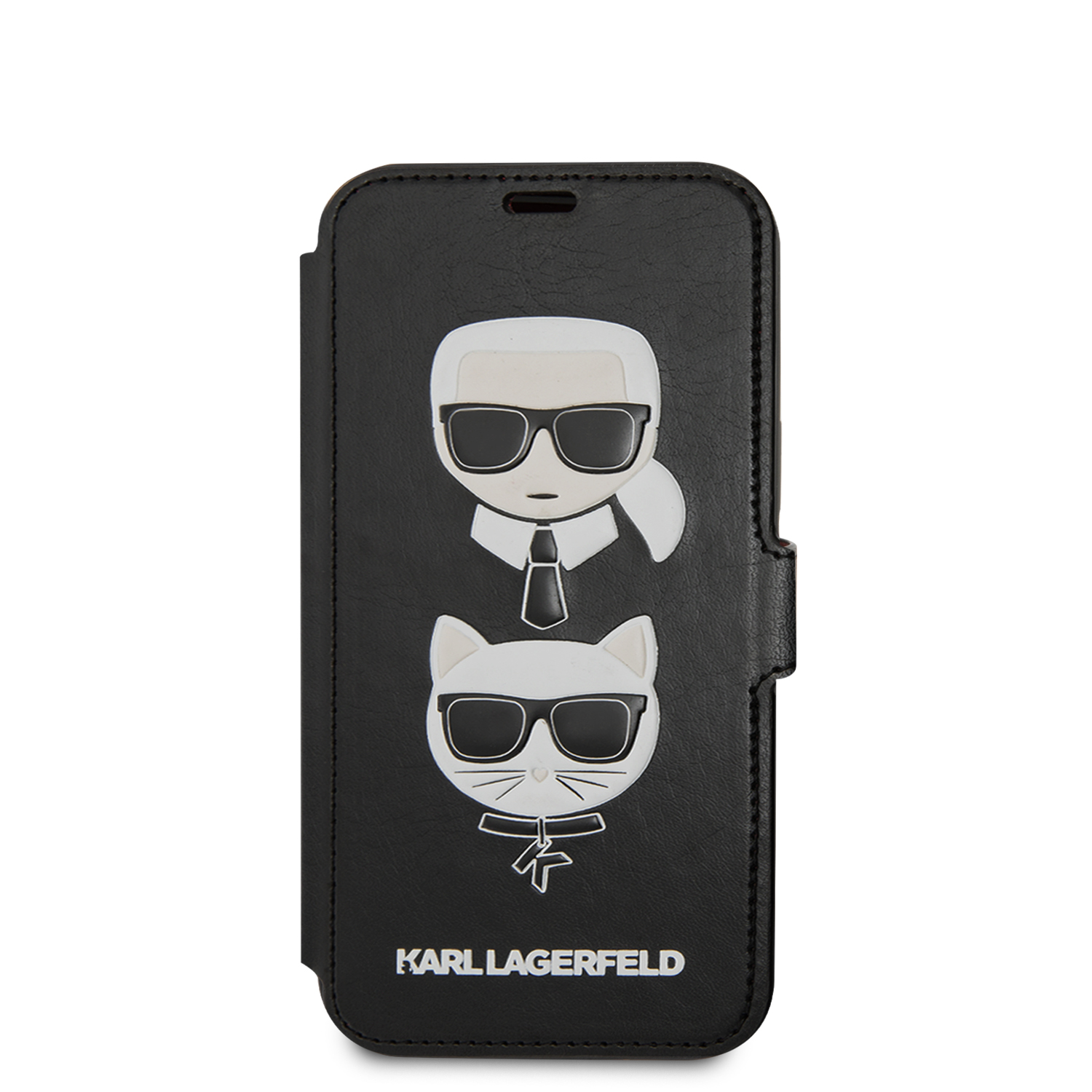 Karl Lagerfeld Heads flipové pouzdro KLFLBKSP12SFKICKC Apple iPhone 12 mini black