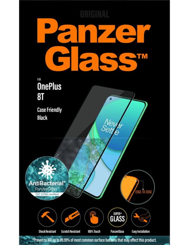 Antibakteriální ochranné sklo displeje PanzerGlass Edge to Edge pro OnePlus 8T, černá