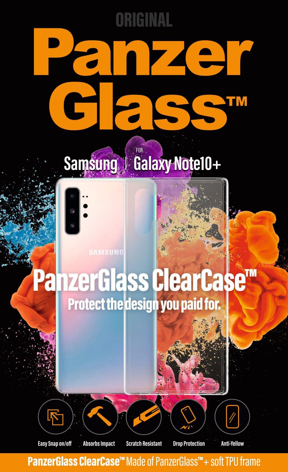 Ochranný kryt PanzerGlass ClearCase pro Samsung Galaxy Note 10 Plus, čirá