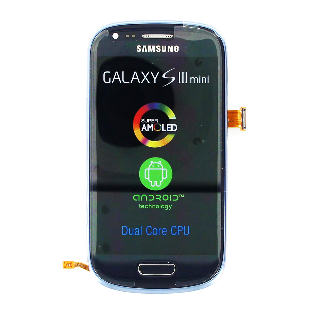 LCD display + Dotyk + Přední kryt Samsung i8190 Galaxy S3mini Blue