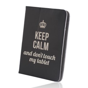 Knížková puzdro Fashion Keep Calm univerzálny 9-10 ", čierna