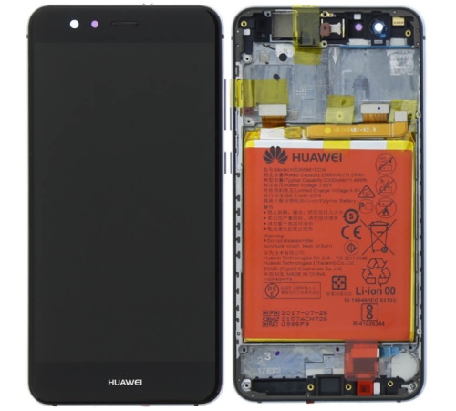 LCD + dotyk + predný kryt + batérie pre Huawei P10 Lite, black (Service Pack)