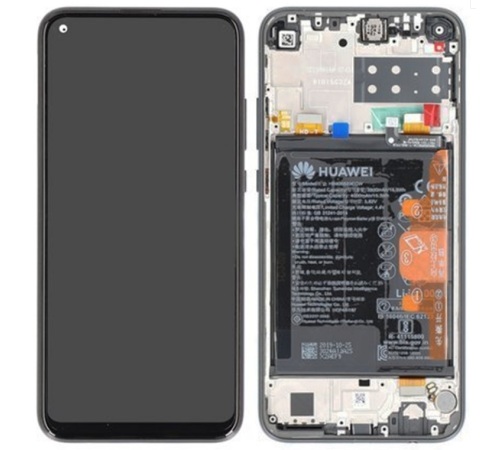 LCD + dotyk + rámček + batéria pre Huawei P40 Lite E, midnight black (Service Pack)