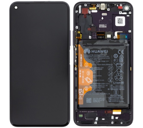 LCD + dotyk + predný kryt + batérie pre Honor 20 Pro, black (Service Pack)