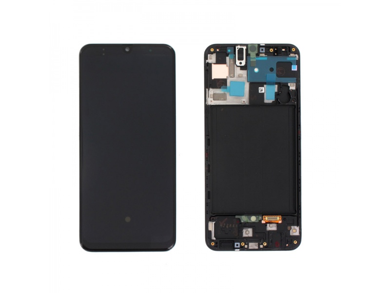 LCD + dotyk + rámček pre Samsung Galaxy A50, black (Service Pack)
