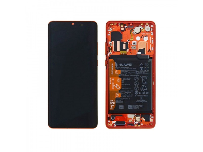 LCD + dotyk + rámček + batéria pre Huawei P30 Pro, amber sunrise (Service Pack)