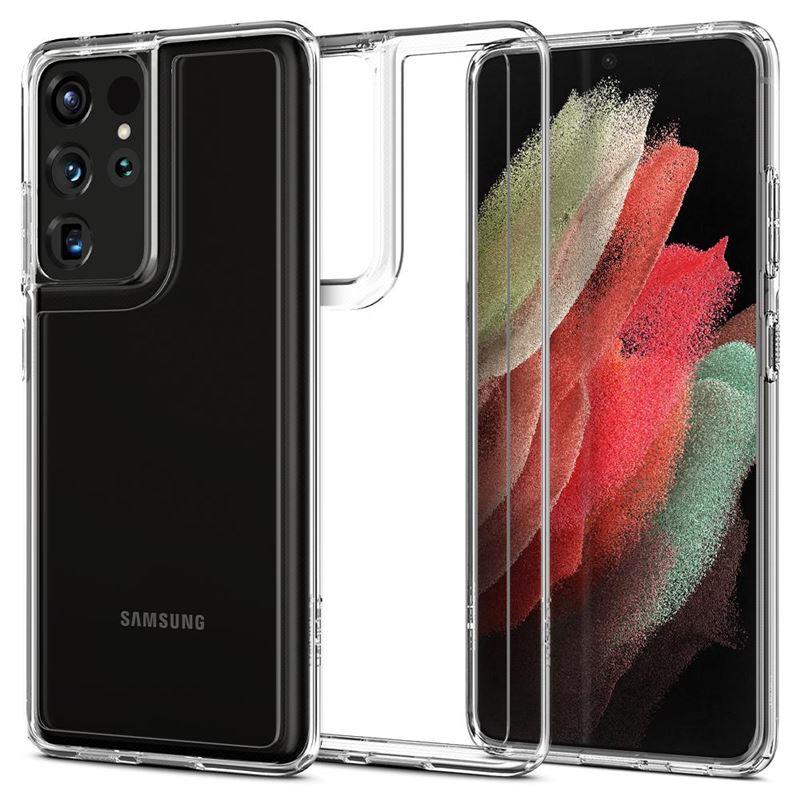 Ochranný kryt Spigen Ultra Hybrid pre Samsung Galaxy S21 ultra, transparentná