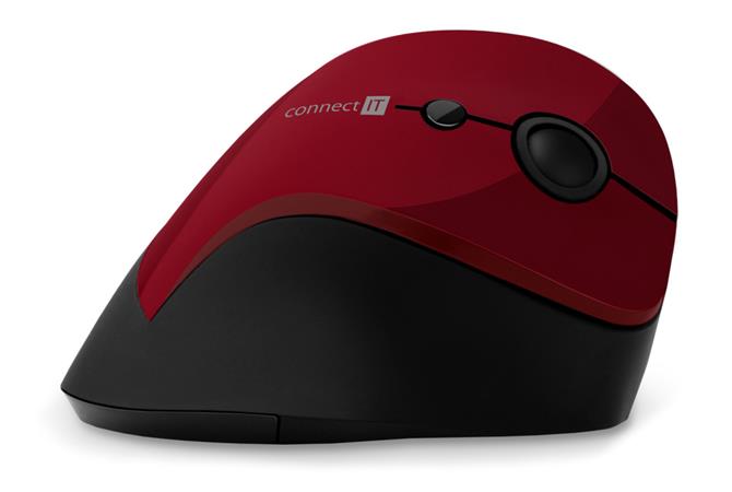 Vertikálne ergonomická bezdrôtová myš CONNECT IT FOR HEALTH červená