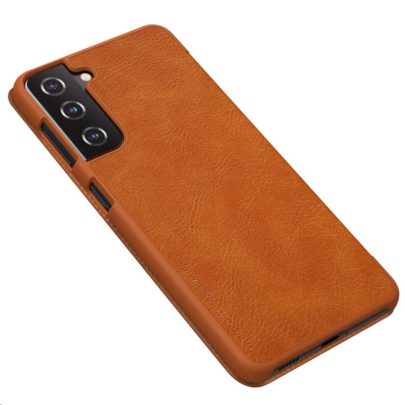 Nillkin Qin flipové pouzdro pro Samsung Galaxy S21, brown