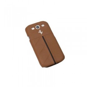 Zadný kožený kryt Ferrari pre Samsung Galaxy SIII, brown