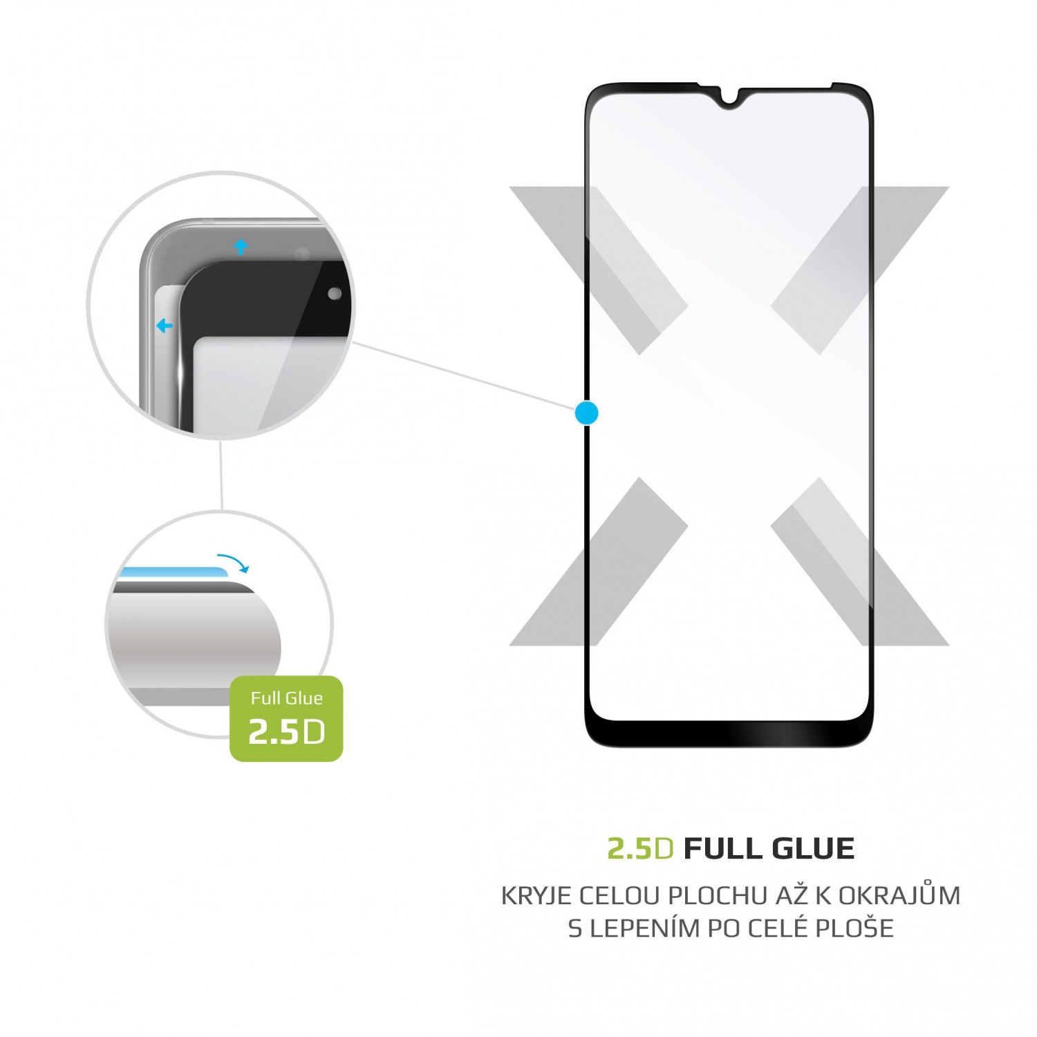 Ochranné tvrdené sklo FIXED Full-Cover pre Motorola Moto E7 Power, čierna
