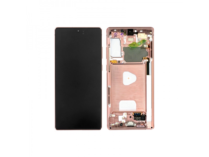 LCD + dotyk + rámček pre Samsung Galaxy Note20, Mystic bronze (Service Pack)
