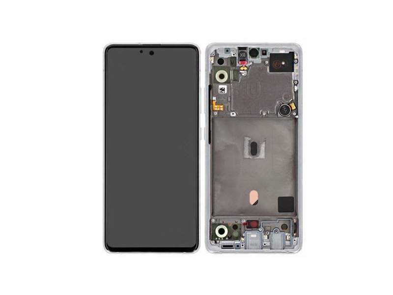 LCD + dotyk + rámček pre Samsung Galaxy A51 5G, Prism Cube White (Service Pack)