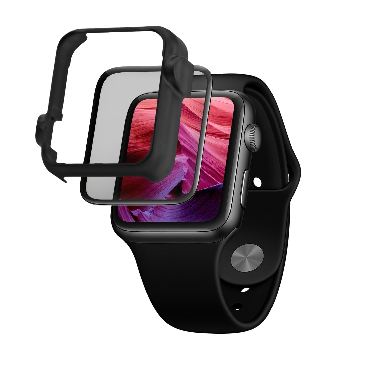 Ochranné tvrdené sklo FIXED 3D Full-Cover s aplikátorom pre Apple Watch 40mm, čierna