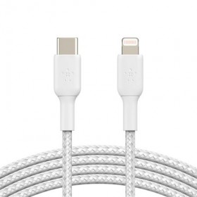 Kábel Belkin USB-C s lightning konektorom, 2m, biely - odolný