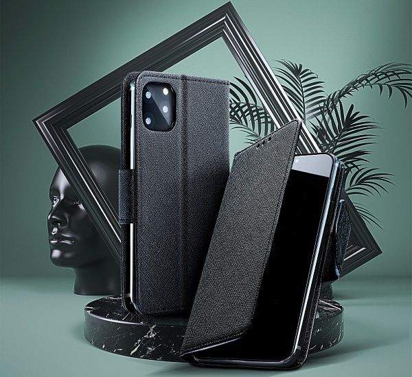 Flipové puzdro Fancy pre Samsung Galaxy A32, čierna - zlatá