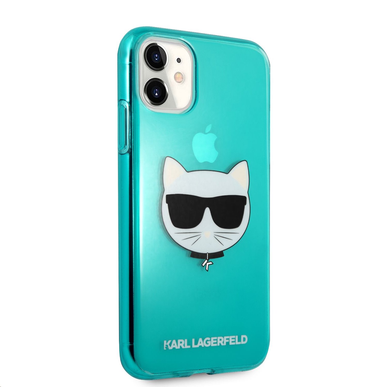 Silikonové pouzdro Karl Lagerfeld Choupette Head KLHCN61CHTRB pro Apple iPhone 11, modrá